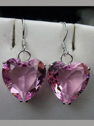 E38, Heart Earrings, Art Nouveau Vintage Jewelry Design#E38