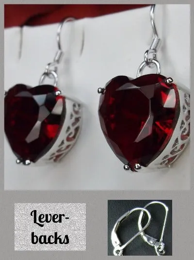E38, Heart Earrings, Art Nouveau Vintage Jewelry Design#E38