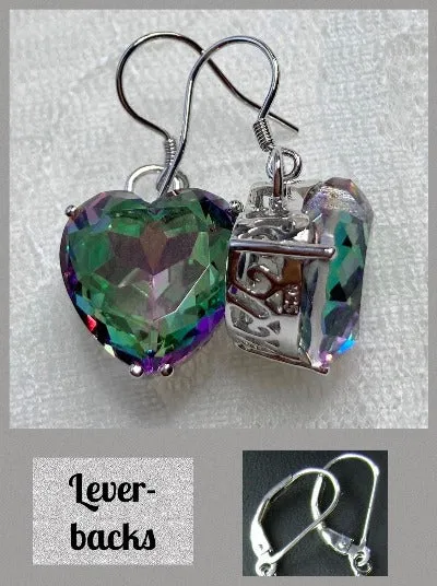 E38, Heart Earrings, Art Nouveau Vintage Jewelry Design#E38