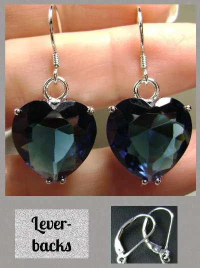 E38, Heart Earrings, Art Nouveau Vintage Jewelry Design#E38