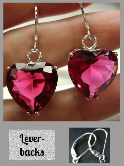 E38, Heart Earrings, Art Nouveau Vintage Jewelry Design#E38