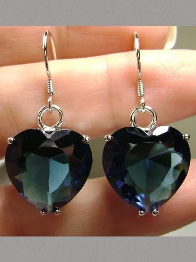 E38, Heart Earrings, Art Nouveau Vintage Jewelry Design#E38