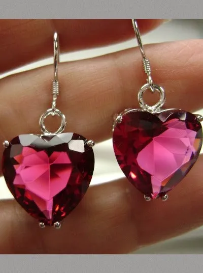 E38, Heart Earrings, Art Nouveau Vintage Jewelry Design#E38