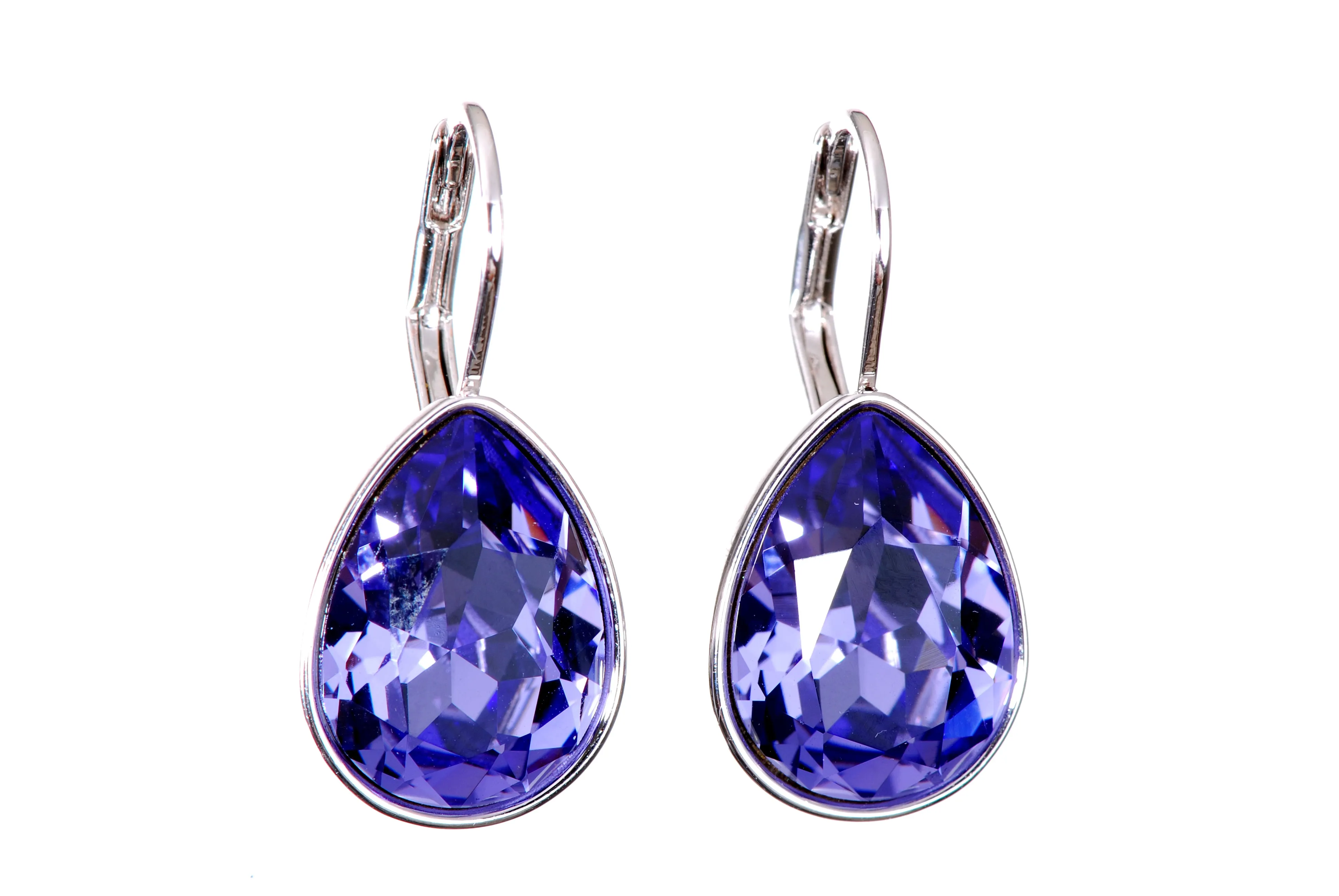 E7253 Amethyst Swarovski Elements Crystal Drop Earrings