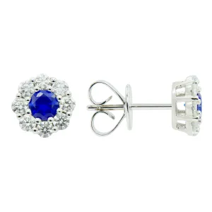 Earring 18KW/2.3G 2SAP-0.46CT 16RD-0.55CT