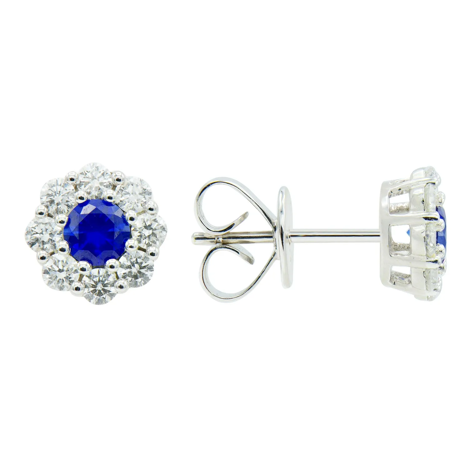 Earring 18KW/2.3G 2SAP-0.46CT 16RD-0.55CT