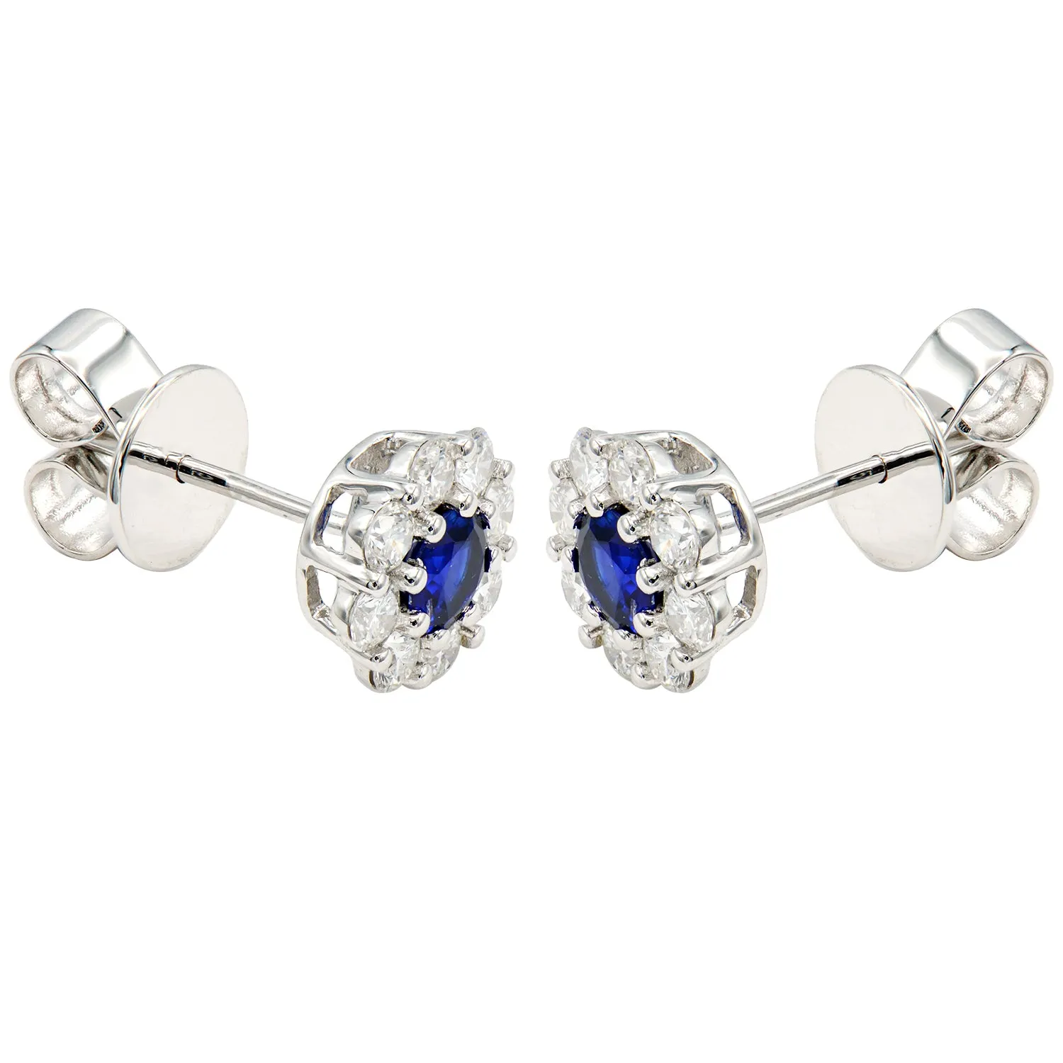 Earring 18KW/2.3G 2SAP-0.46CT 16RD-0.55CT