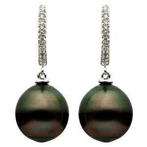 Earrings 14KW/1.4G 24RD-0.08CT Tahititan 10-11mm