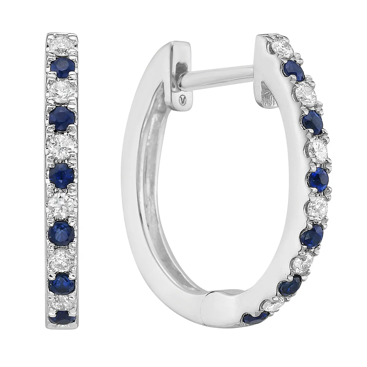 Earrings 14KW/2.4G 12RD-0.13CT 12SAPP-0.16CT