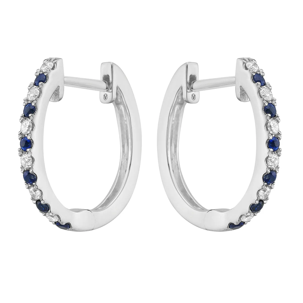 Earrings 14KW/2.4G 12RD-0.13CT 12SAPP-0.16CT