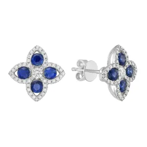 Earrings 18KW/2.2G 8Sapp-0.79CT 82RD-0.28CT