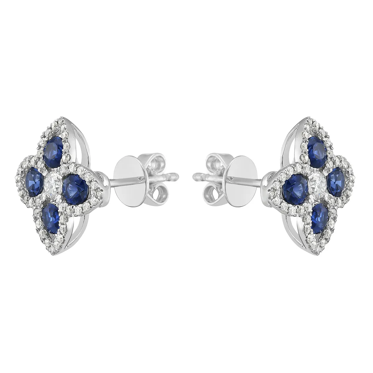 Earrings 18KW/2.2G 8Sapp-0.79CT 82RD-0.28CT