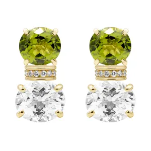 Earrings - Crystal And Diamond In 18k Gold