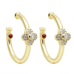 Earrings - Diamond & Ruby (2408A)