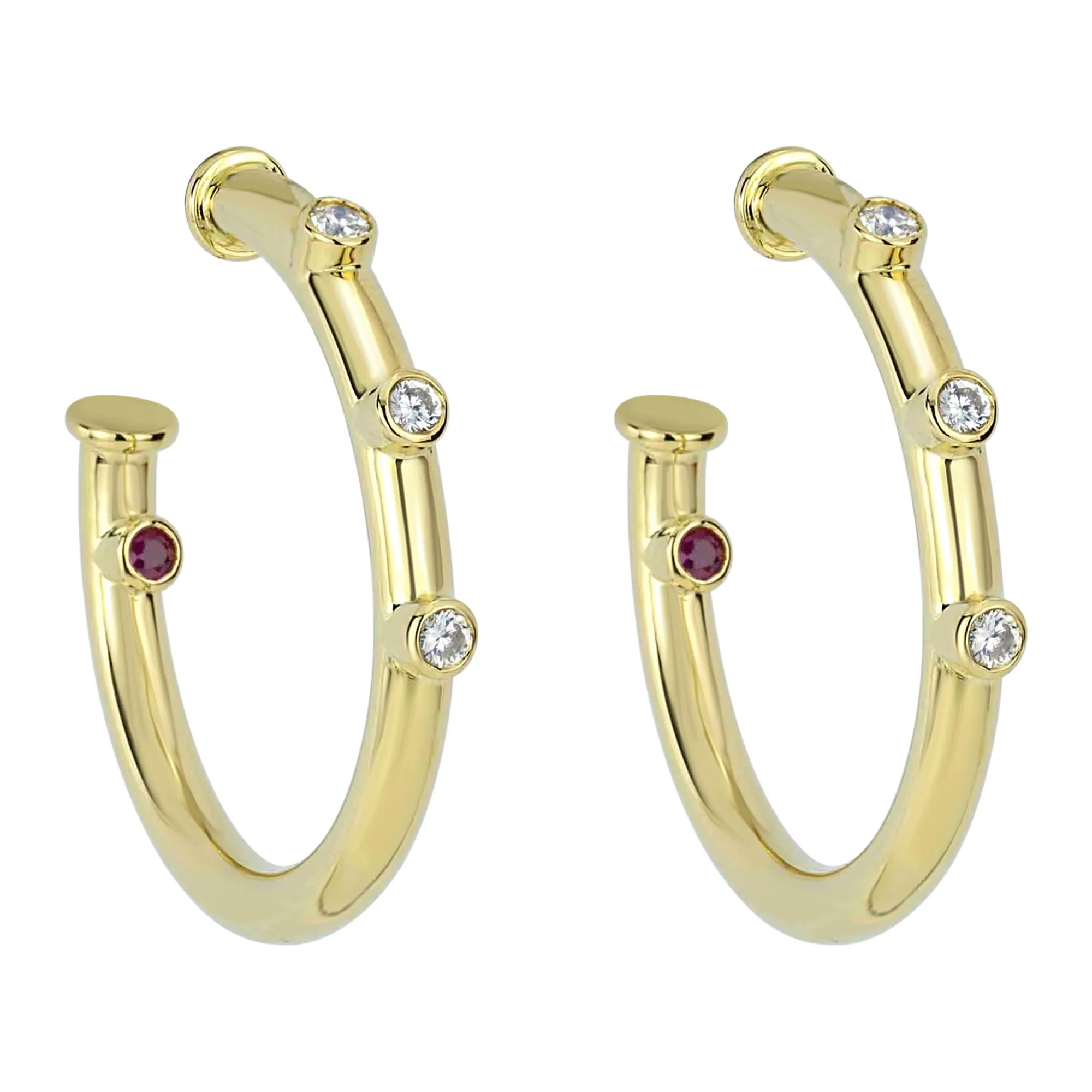 Earrings - Diamond And Ruby (2307B)