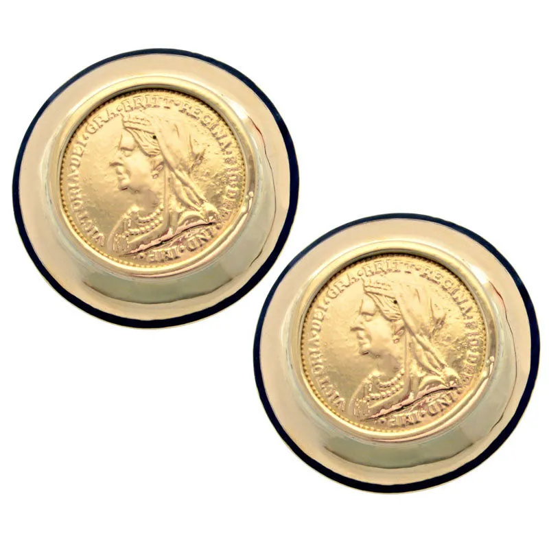 Earrings-Plain Gold (Enamel)