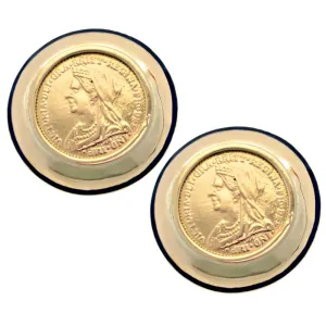 Earrings-Plain Gold (Enamel)