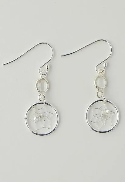 Earrings Quartz Crystal  April Sterling Silver