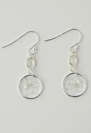 Earrings Quartz Crystal  April Sterling Silver