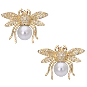 Earrings - Ruby, South Sea Pearl and Diamond