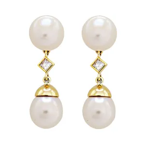 Earrings-South Sea Pearl and Diamond