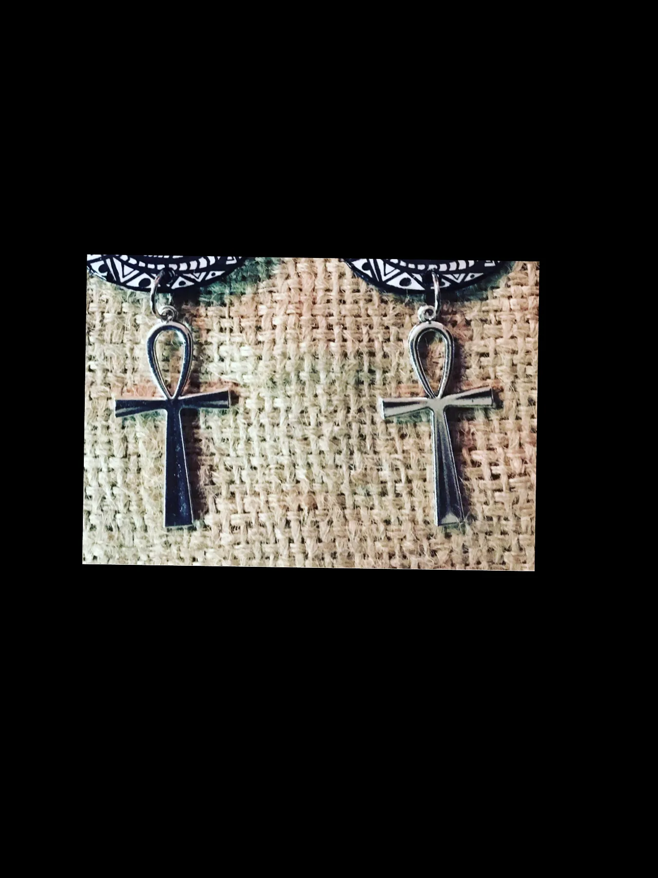 Earrings Via Wearable Art Mask B/W Earrings