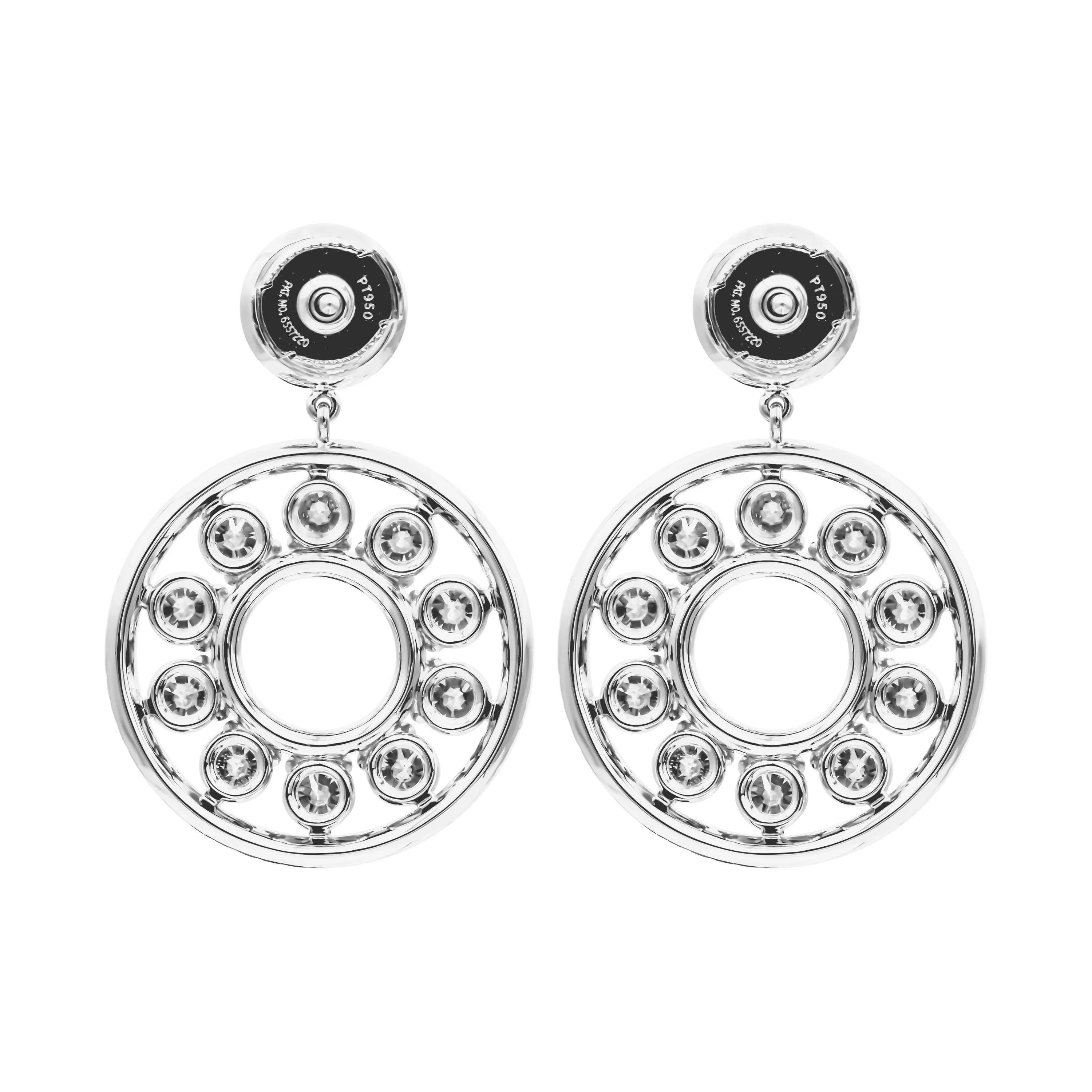Earrings with Round Diamonds 6.58 Carat