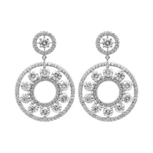 Earrings with Round Diamonds 6.58 Carat