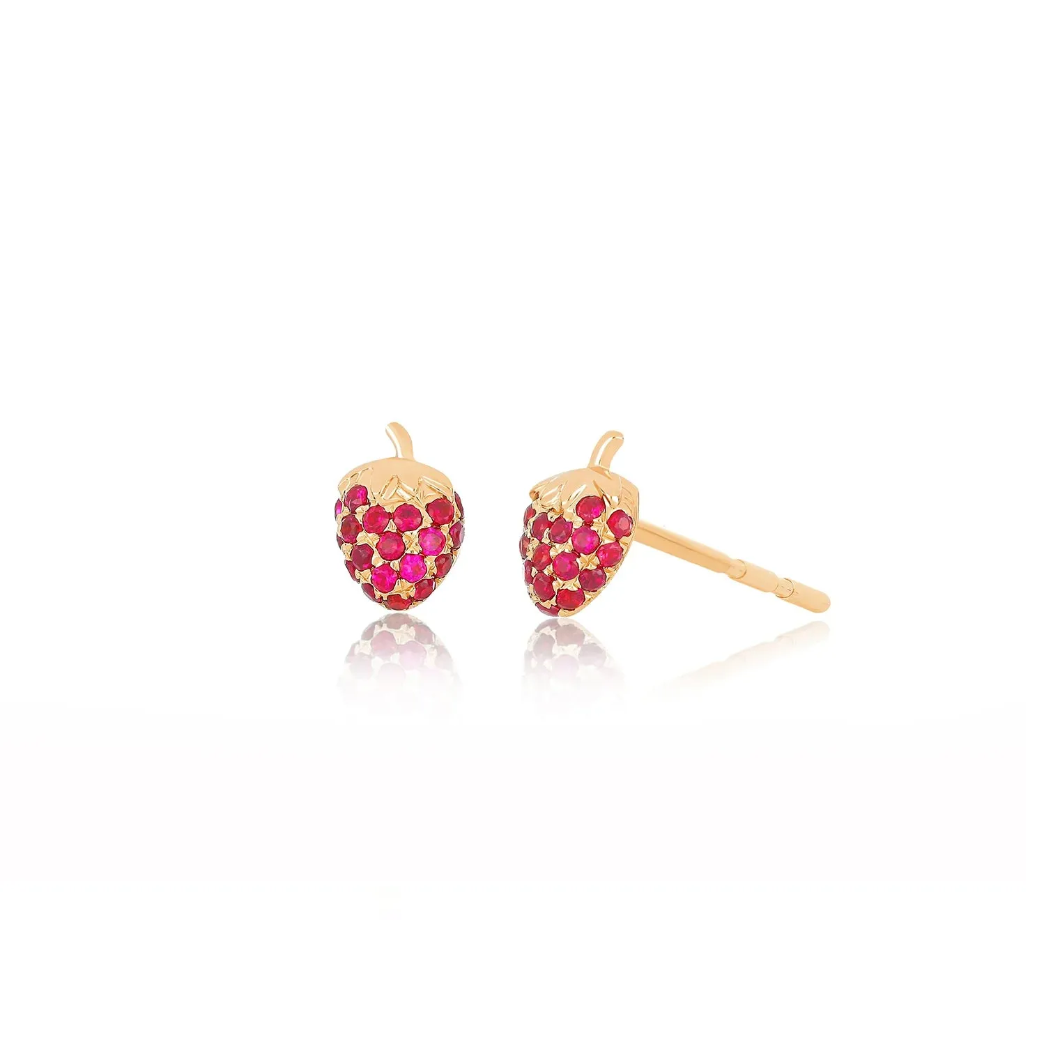 EF Collection Ruby Mini Strawberry Stud Earring