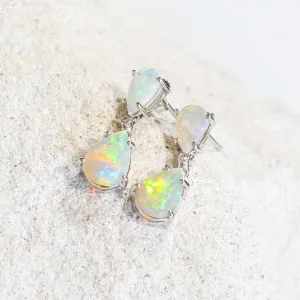 'Elaina' 14ct White Gold Crystal Opal Earring