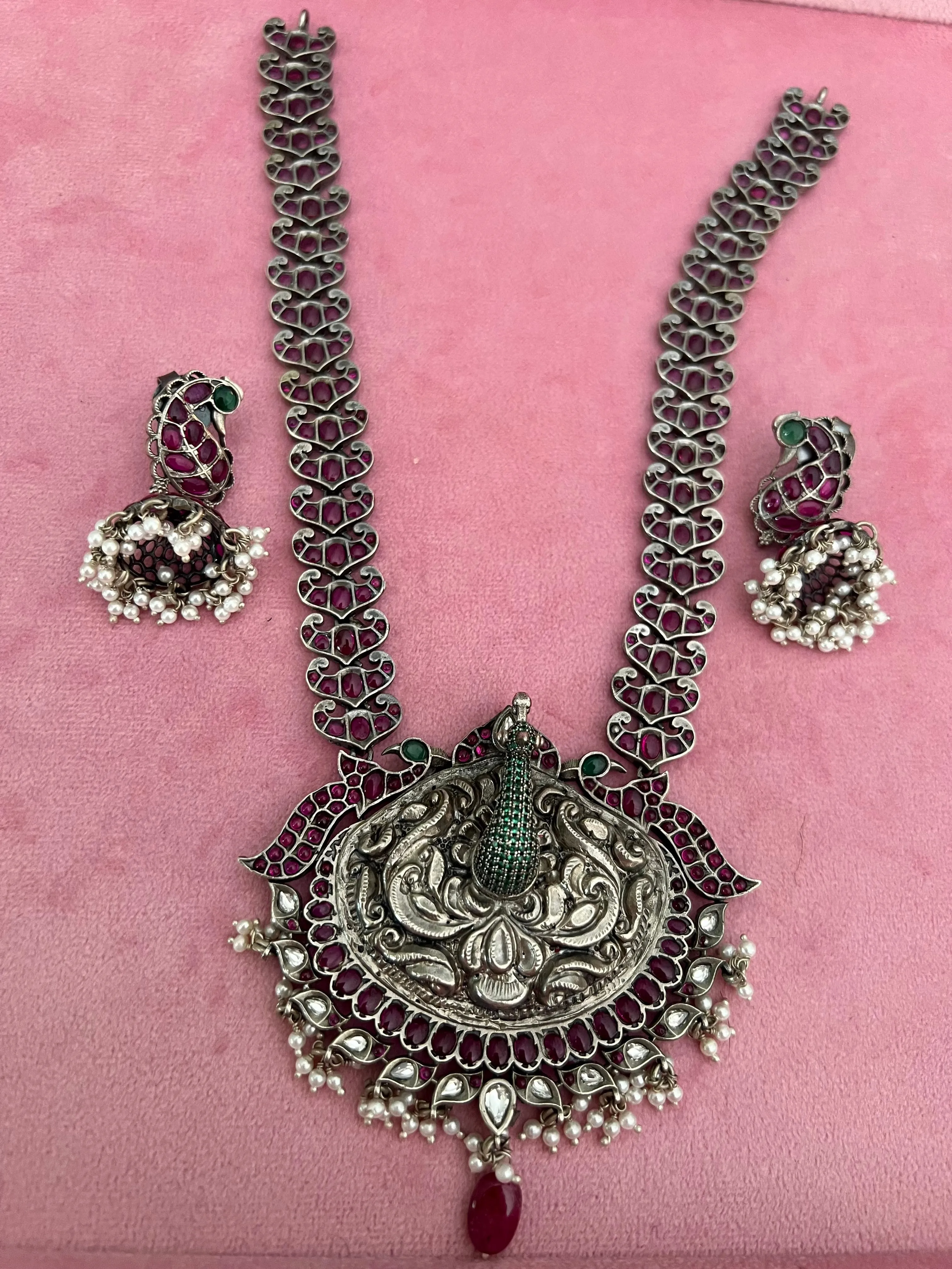 Elegance Redefined: Necklace and Jhumki Earrings Set