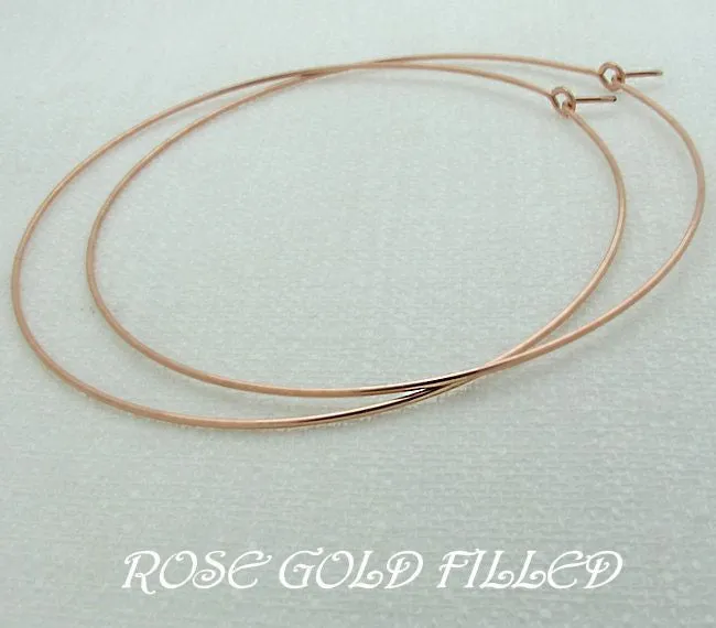 Elegant Classic Large Gold Hoop Earrings 3 inch