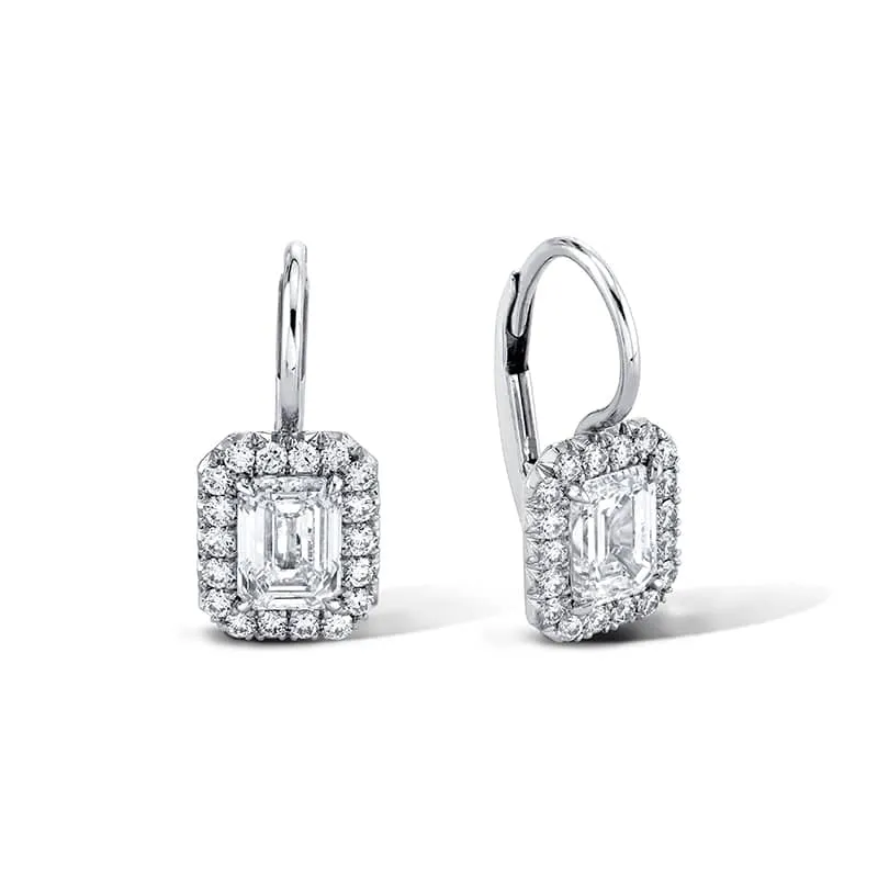 Emerald Cut Diamond Earrings