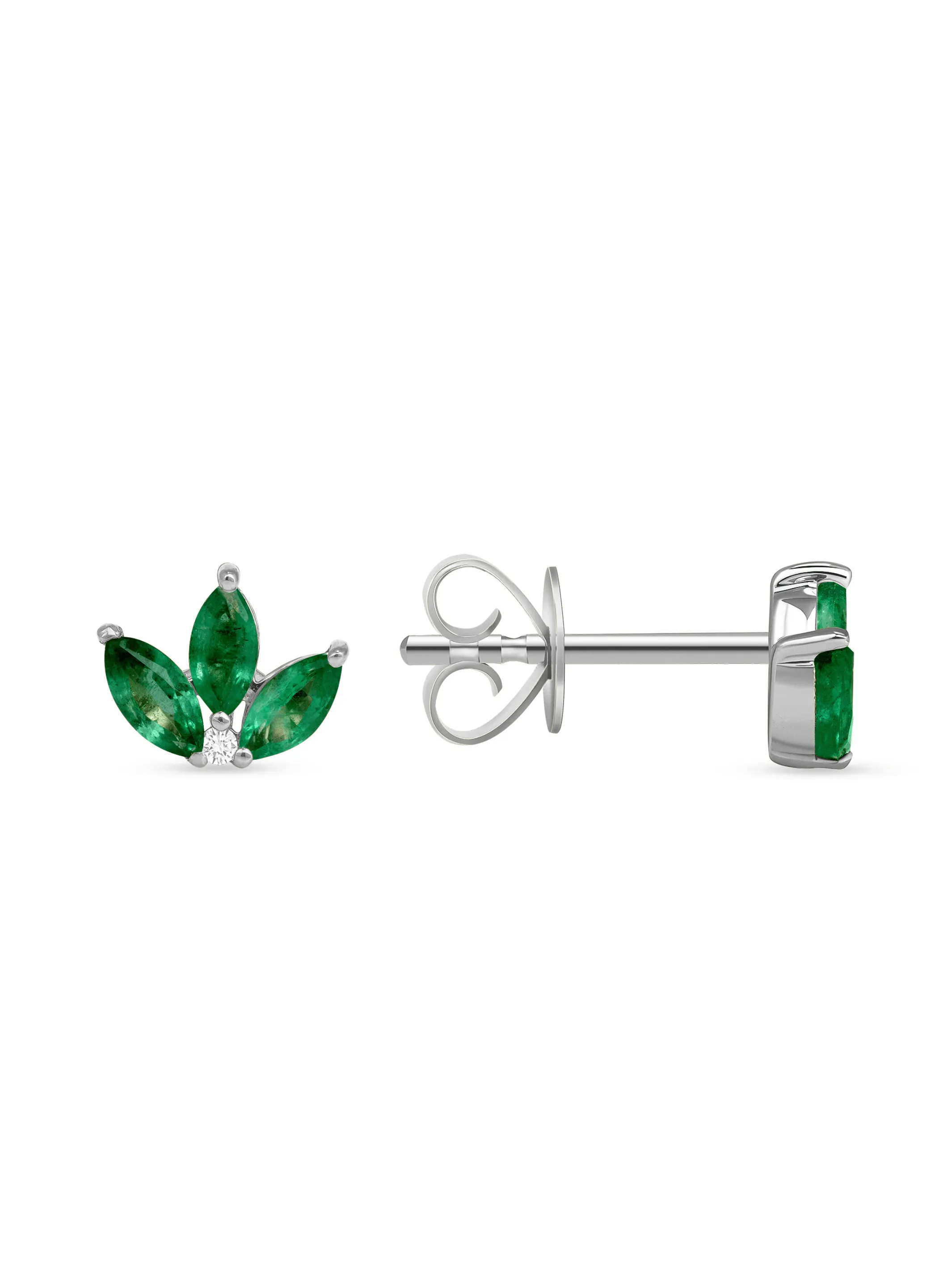 Emerald Lotus Stud 14K