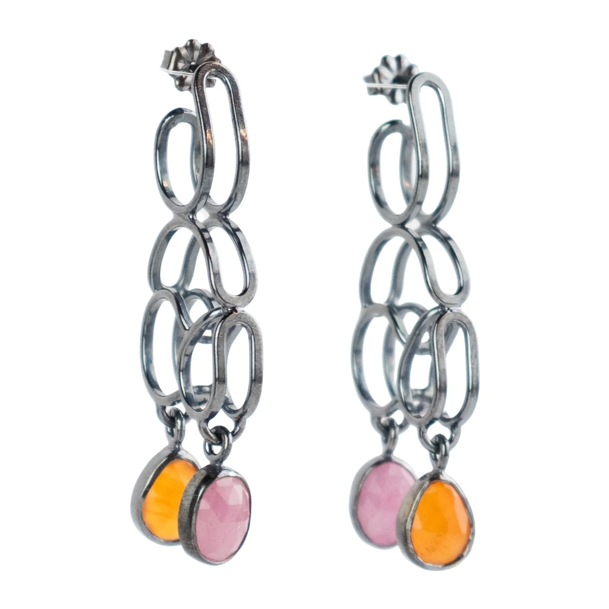 Emily Rogstad Pink & Orange Bent Earrings