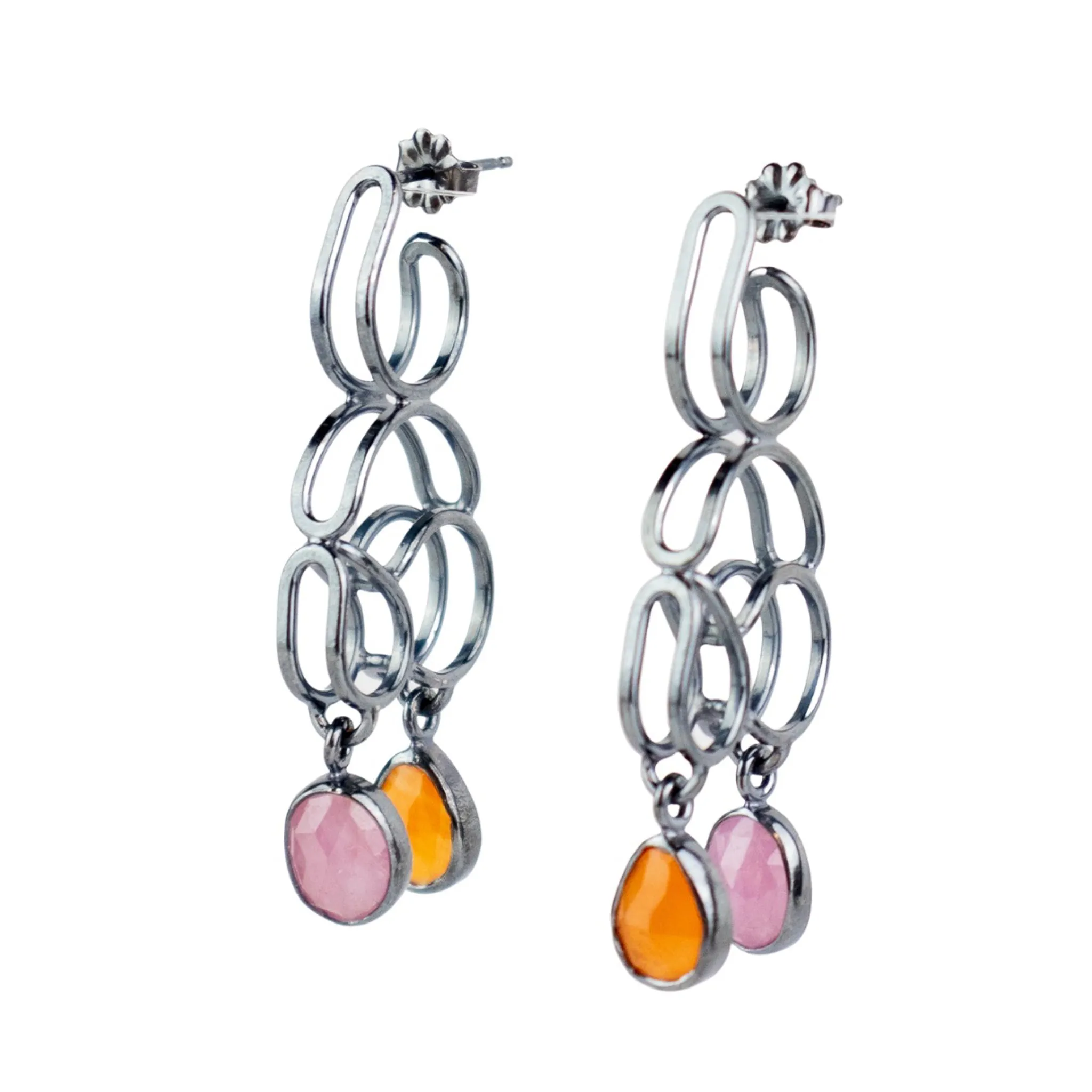 Emily Rogstad Pink & Orange Bent Earrings