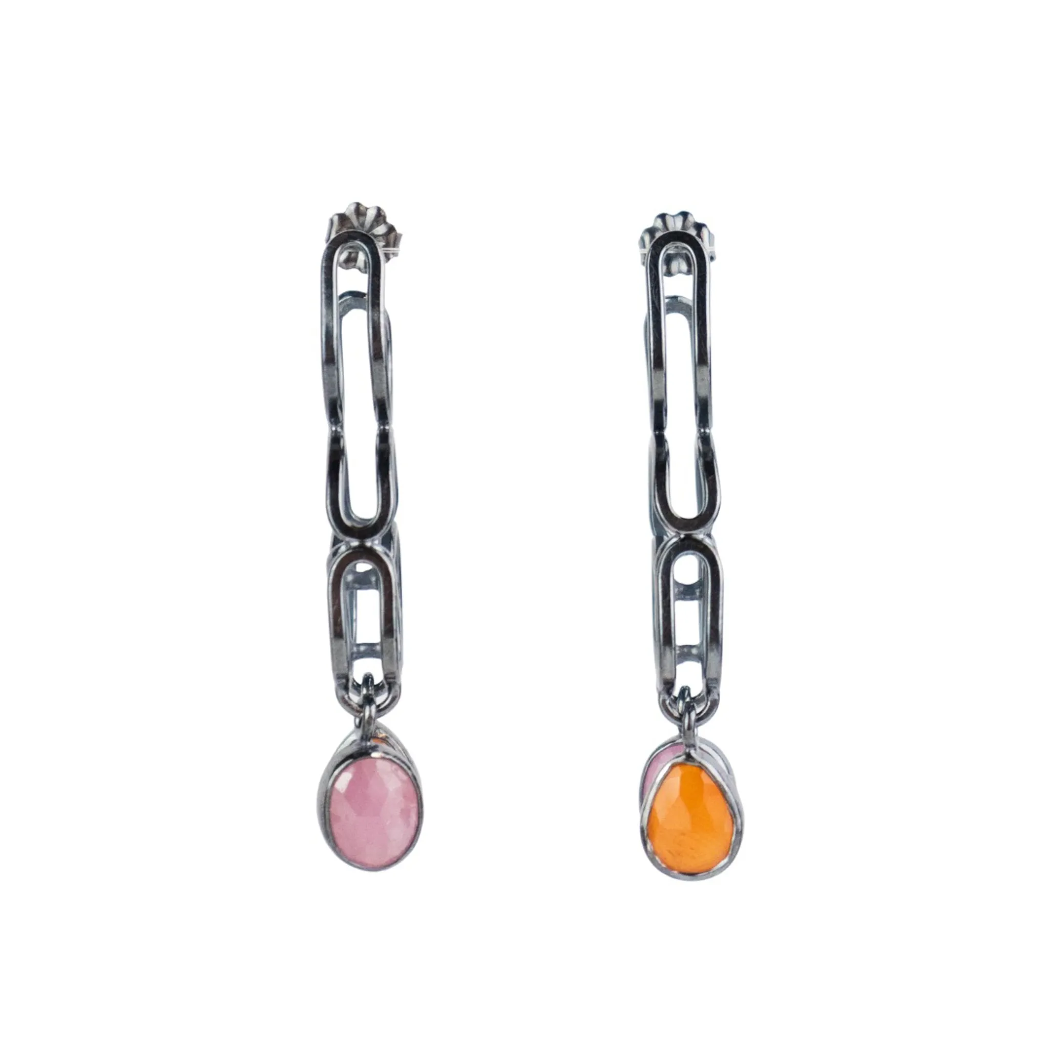 Emily Rogstad Pink & Orange Bent Earrings