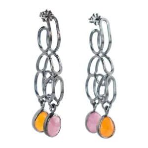 Emily Rogstad Pink & Orange Bent Earrings