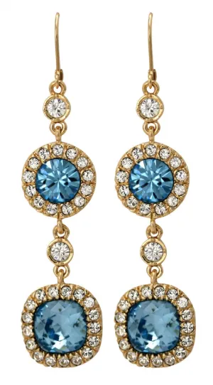 English Blue Crystal Earrings