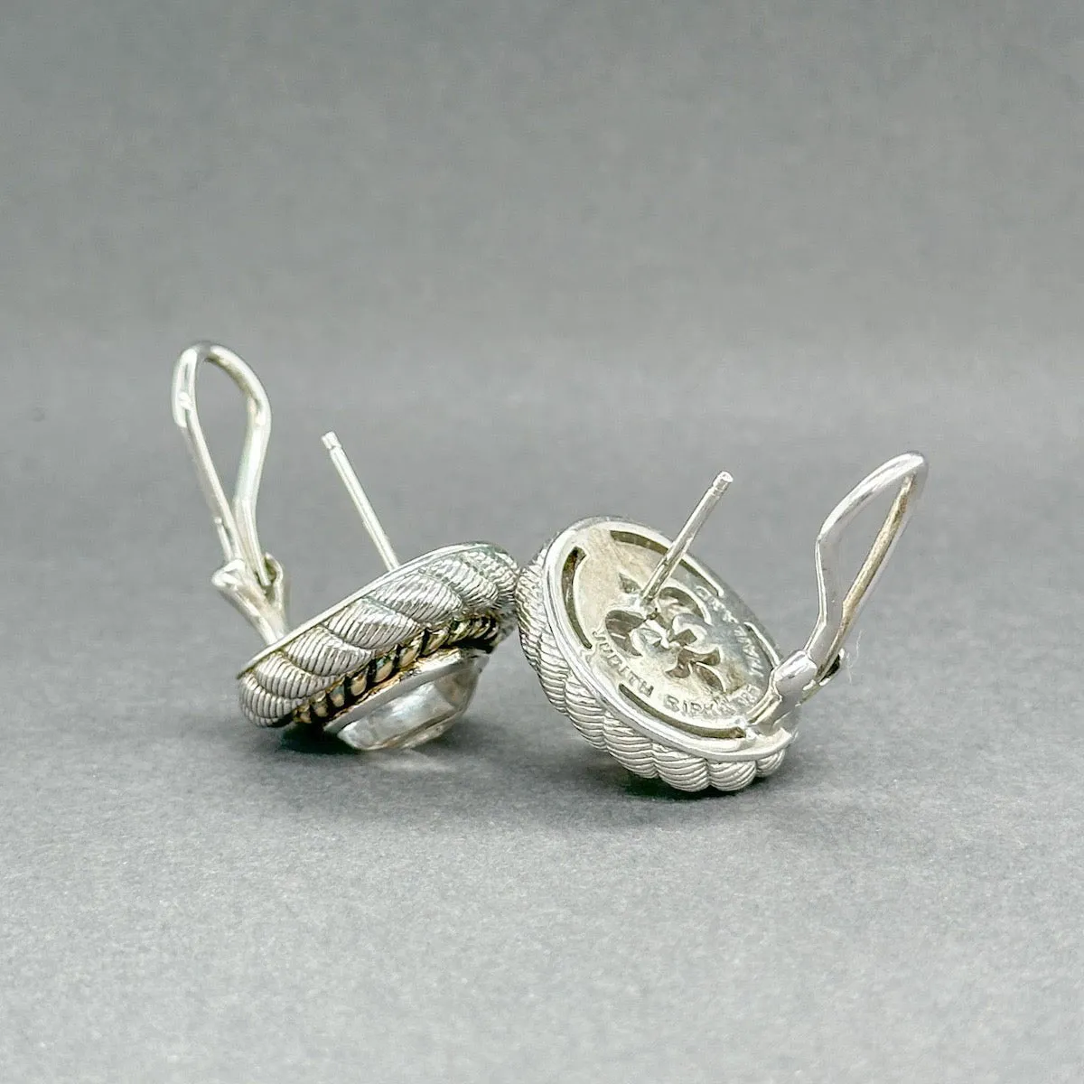 Estate Judith Ripka SS Crystal Stud Earrings