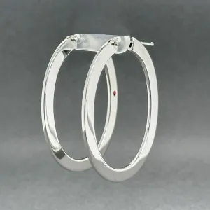 Estate Roberto Coin 18K W Gold Flat Oval Hoop Earrings