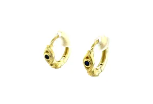 Evil Eye Hoop Huggie Earrings