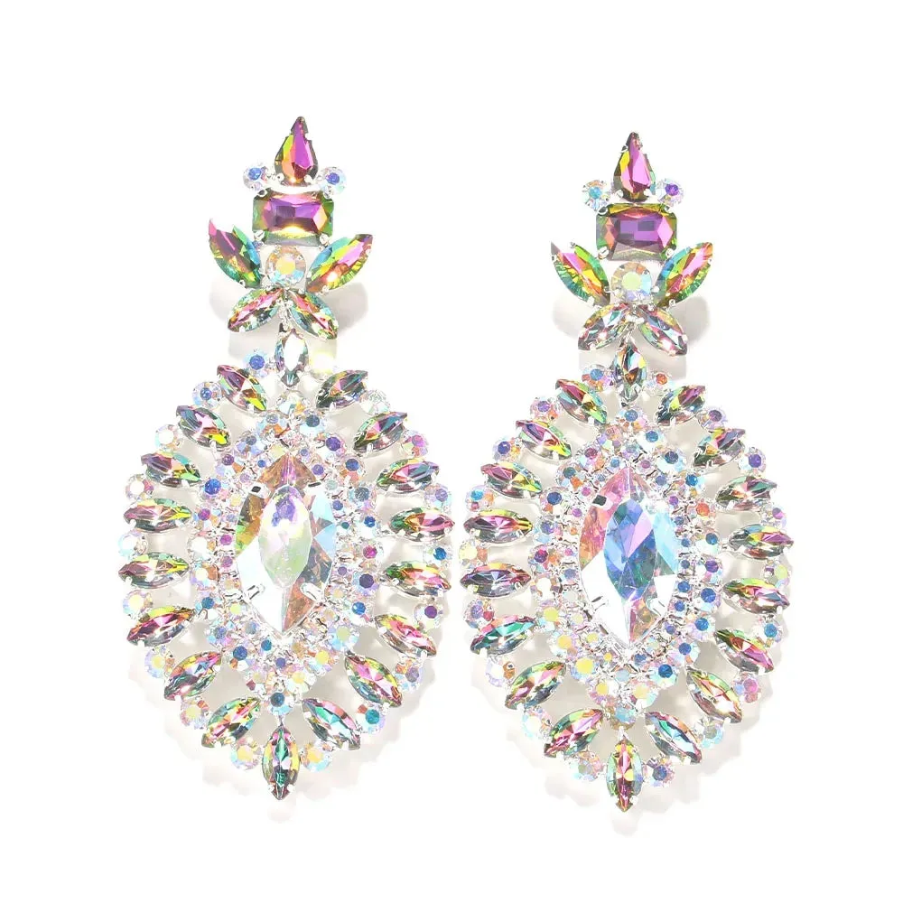Exaggerated Crystal Drop Earrings