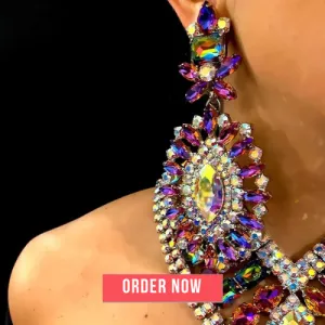 Exaggerated Crystal Drop Earrings