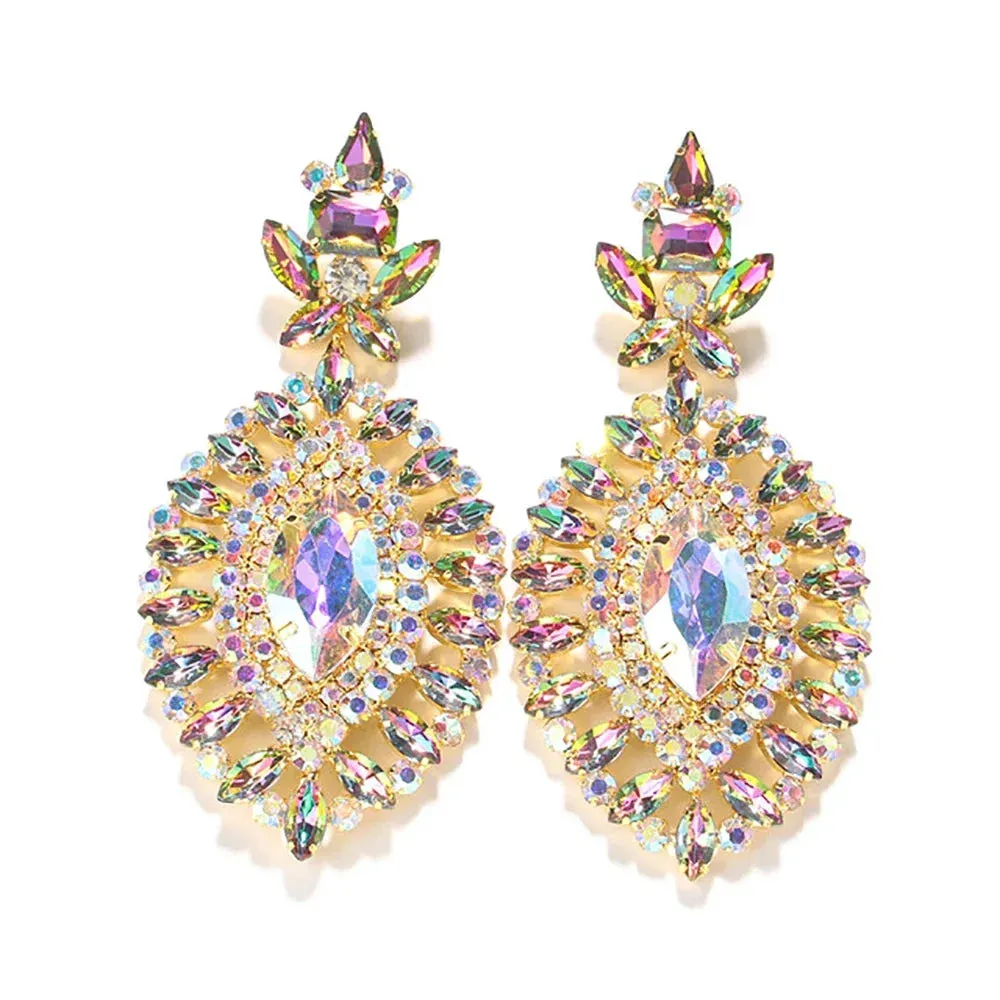 Exaggerated Crystal Drop Earrings