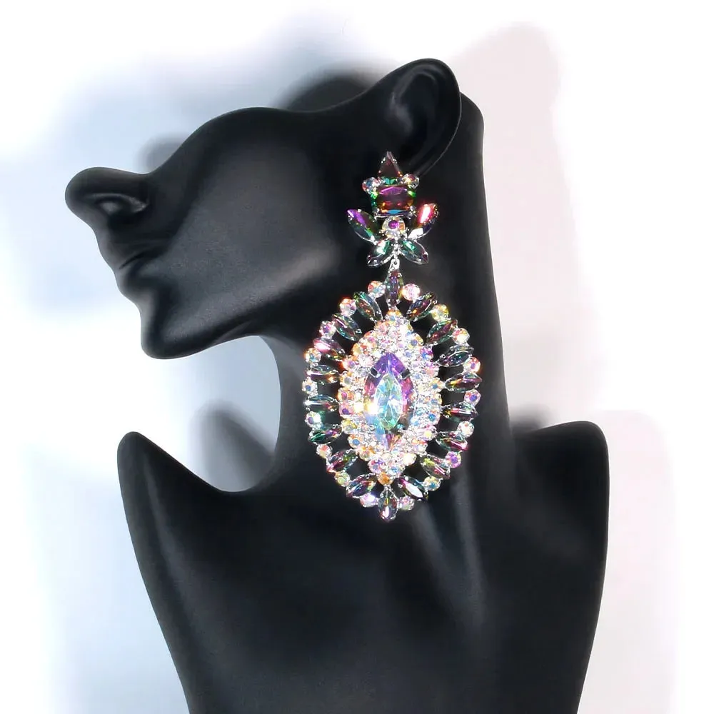 Exaggerated Crystal Drop Earrings