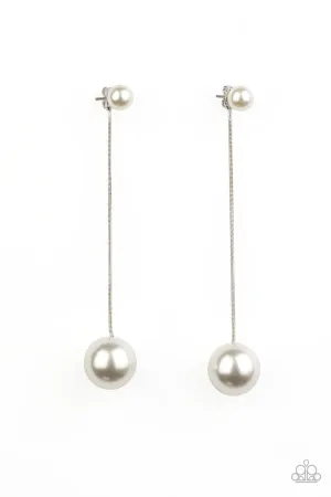 Extended Elegance White Paparazzi Earrings
