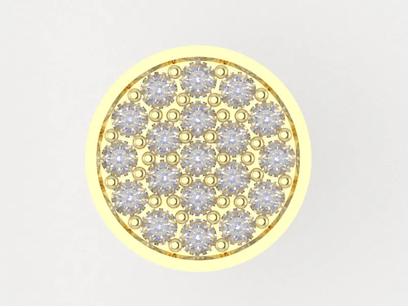 F1003 - Round Cluster Earrings ( D-8.0 mm , 1.3 mm x 19 pcs )