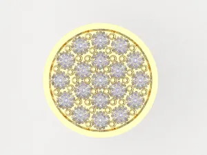 F1003 - Round Cluster Earrings ( D-8.0 mm , 1.3 mm x 19 pcs )