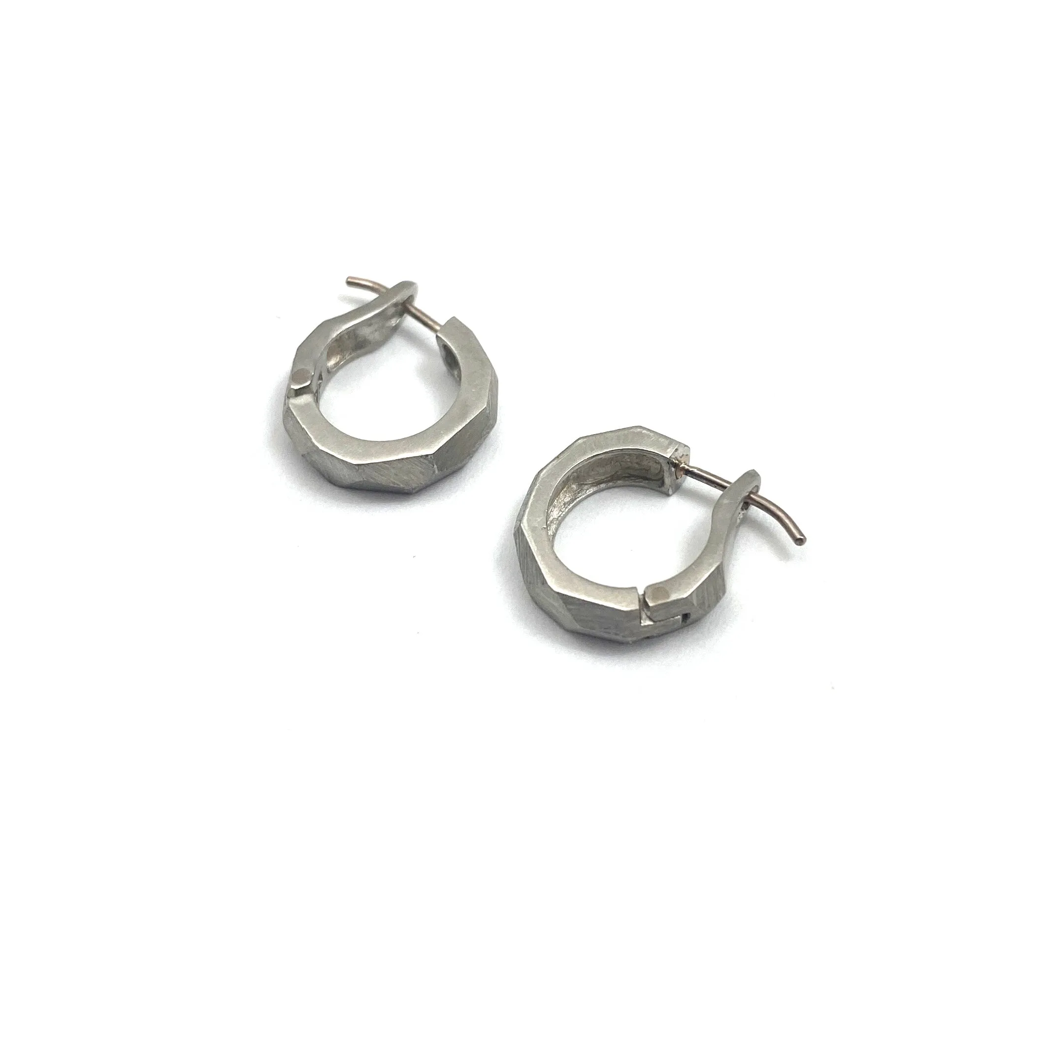 Faceted Platinum Earrings